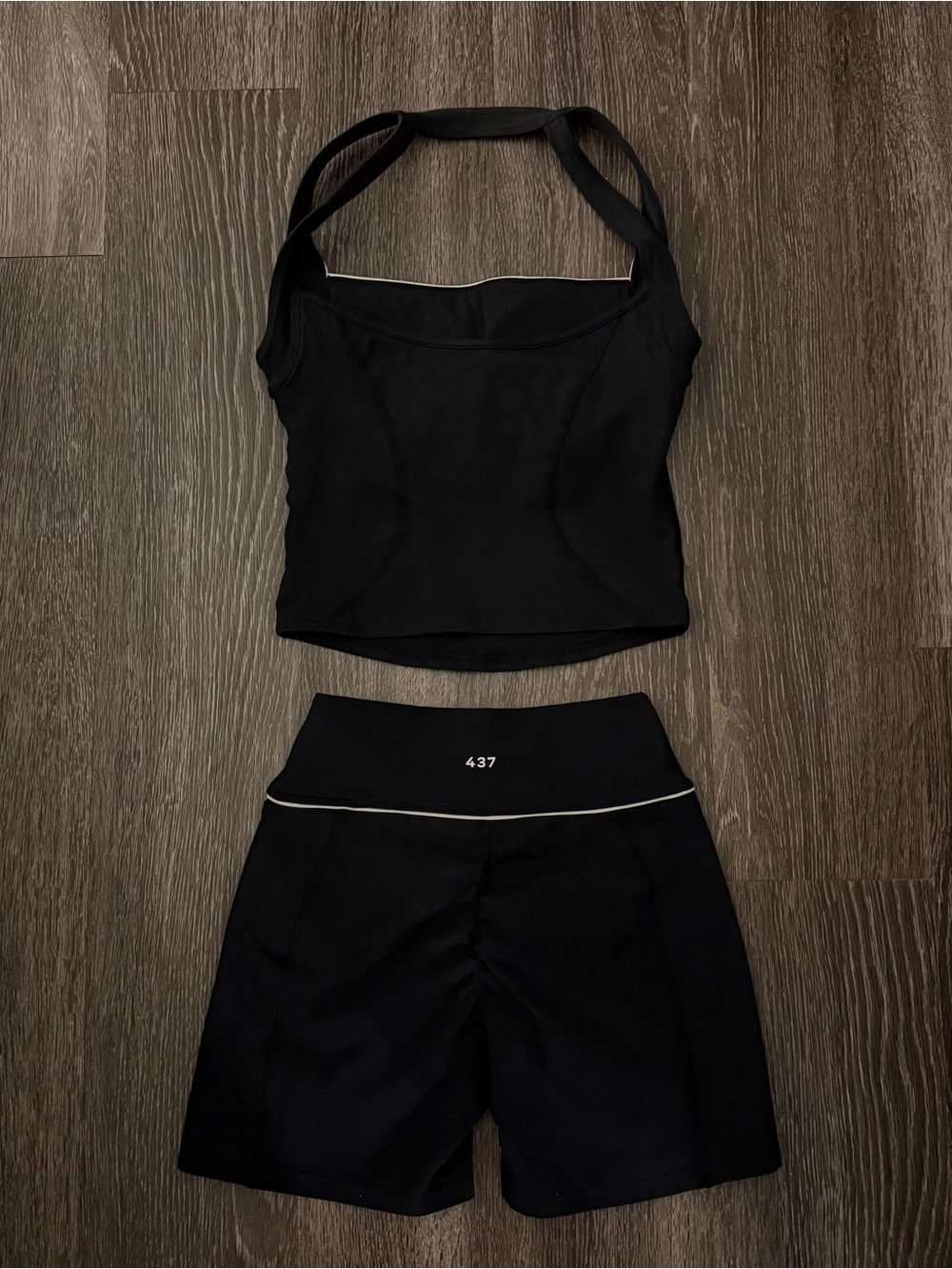 437 Black Square-Neck Tank and Short Set - Picture 4 of 6